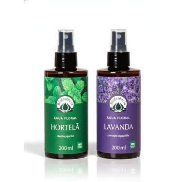 Imagem de Kit Refrescante Pós-Sol BioEssência - Água Floral de Hortelã + Lavanda 200ml - Alívio e Hidratação.
