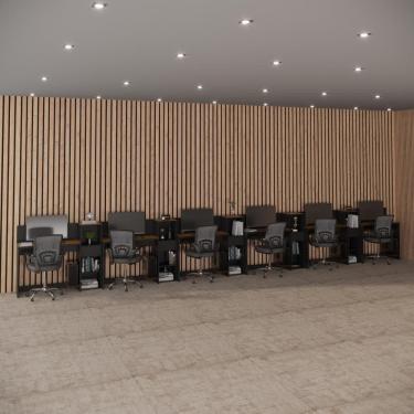 Imagem de Conjunto de Escritório Moscou 5 Armário Livreiro e 6 Mesas Escrivaninha Office 90cm - Vianossa