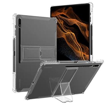 Imagem de Dteck Capa transparente para Samsung Galaxy Tab S8 Plus 2022/S7 FE 2021/S7 Plus 2020 12,4 polegadas com suporte para caneta S, ultrafina, leve, suporte, à prova de choque, capa traseira transparente