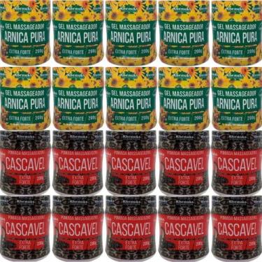 Imagem de Atacado 10 Gel Arnica Pura 200G + 10 Pomada Cascavel 200G - Rhenuks