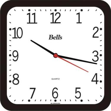 Imagem de Relógio de Parede Quadrado Preto 21,3CM - Bell S