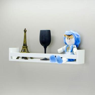 Imagem de Prateleira MDF branco em U Quarto bebe infantil Apoio 60cm - Norte Des