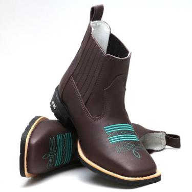 Imagem de Botina Bota Feminina Texana Country Cano curto Bico Quadrado - RB BOTA