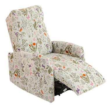 Imagem de Eco-Ancheng Capa reclinável pequena para poltronas reclináveis, capa de sofá elástica para assentos de home theater com parte inferior elástica, 1 protetor reclinável de assento com bolso para