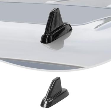 Imagem de Linskip Capa base de antena AeroFin compatível com Chevy Avalanche Suburban Tahoe Silverado e GMC Yukon Sierra 2007-2013, acabamento de antena de telhado, acessórios externos fibra de carbono