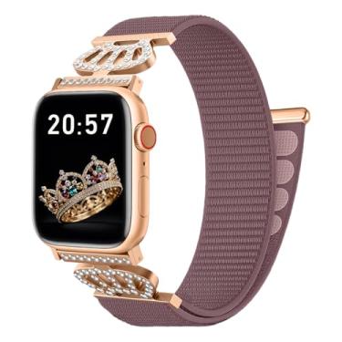 Imagem de Pulseiras de nylon compatíveis com Apple Watch série 10/9/8/7/6/5/4/3/2/1/SE de 38 mm, 40 mm, 41 mm, 42 mm, 45 mm, 46 mm, 49 mm, 40 mm, 40 mm, 40 mm, 40 mm, 41 mm, 41 mm, 41 mm, 42 mm, 44 mm, 4 e 2 e