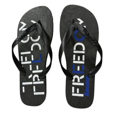 Imagem de Chinelo Masculino Preto Freedom Confortável | Sandália de Borracha Leve e Durável para Praia, Piscina e Dia a Dia (BR, Adulto, Faixa Numérico, 41, 42)