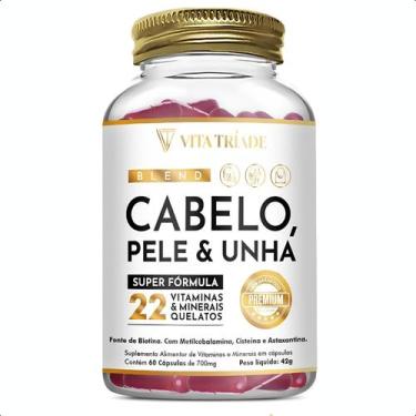 Imagem de Vitamina Cabelo, Pele e Unha 22 Nutrientes  60 Cápsulas - VITA TRÍADE