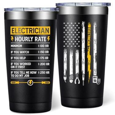 Imagem de DOEARTE Presentes de eletricista para homens - Presentes de engenheiro elétrico para pai, marido, namorado, Cowoker - Dia dos Pais, aniversário, presente de Natal para eletricista - Copo de 590 ml