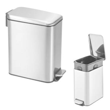Imagem de Lixeira Inox Retangular Multiuso 05 Litros Cesto Removível