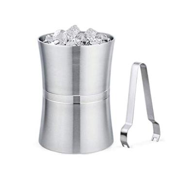 Imagem de GNHGDFFDF Balde de gelo, balde de gelo - Balde de gelo de metal galvanizado e tampa de inserção de construção de aço incluída