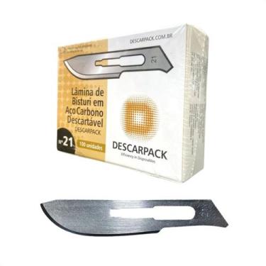 Imagem de Kit Com 100 Unidades Lamina De Bisturi Número 21 Descarpack