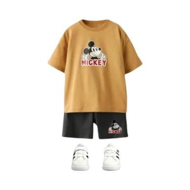 Imagem de Conjunto De Verão Para Crianças Com Estampa Do Mickey, Camiseta De Man