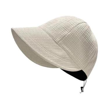 Imagem de Chapéu De Sol Feminino Ajustável E Dobrável Com Aba Larga De Algodão P