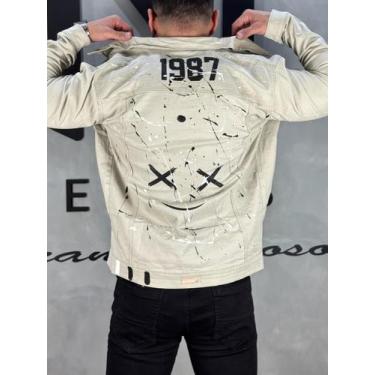 Imagem de Jaqueta Masculina Premium Estampada 4k 1987 - JST Jeans, Bege, M