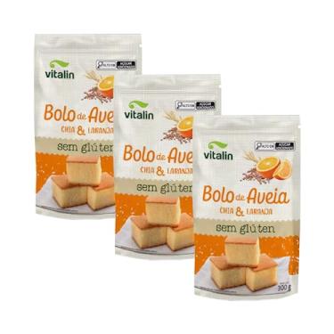 Imagem de Kit 3 unds Mistura P/ Bolo Sem Glúten Aveia/Chia/Laranja 300G - Vitalin
