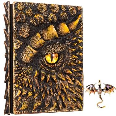 Imagem de Diário em relevo com olho de dragão 3D, caderno de gravação de resina, caderno Dnd para amantes de dragões, papel em branco, bloco de notas de viagem de capa dura para escrever, caderno de esboços,