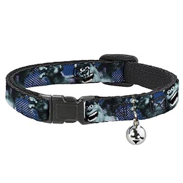 Imagem de Buckle-Down Coleira para gatos Breakaway – Sulley Scare Pose/Dots Blues/Branco – 1,27 cm de largura – serve para pescoço de 20,36 a 30,48 cm – Médio