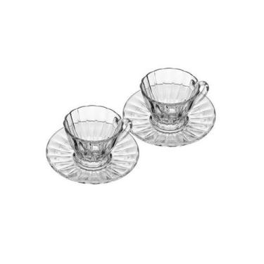 Imagem de Conjunto de xicaras para chá em cristal 2 peças 180ml - lyor