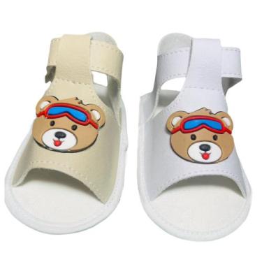 Imagem de Kit 2 Pares Sandálias Urso Para Bebê Menino - Baby's Shoes, Branco, Be