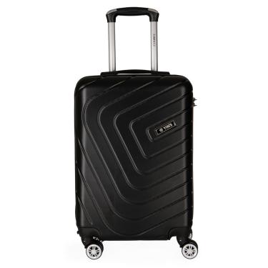Imagem de Mala De Bordo Pequena Em Abs Yins Ys21158 Cadeado Integrado Rodas Duplas Giro 360º Preto P