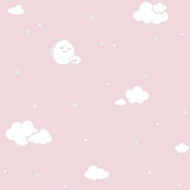 Imagem de Papel De Parede Lullaby Lua Cheia Rosa 2212 - Rolo 10m X 0,53m