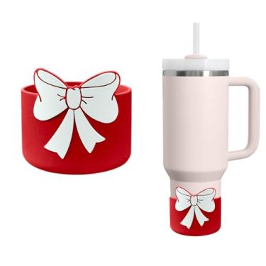 Imagem de AXMCCH Capa protetora de silicone de 7,5 cm para Stanley 340.2-1,134.0 g, capa de manga inferior de garrafa antiderrapante (vermelha)