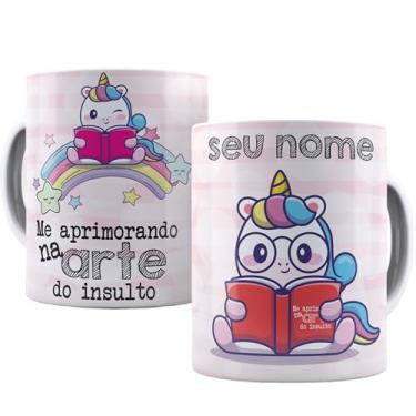 Imagem de Caneca Porcelana - Unicornio Me Aprimorando na arte do insulto