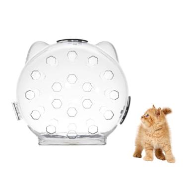 Imagem de NOGEAR Focinho de Gato Respirável Capuz de Gato Ajustável Gatinho Astronauta Capacete Transparente Impede Que Gatos Mordam Mastigação Escovação Gato Bolhas Máscara para Gato Agressivo (S)