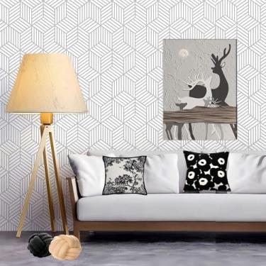 Imagem de Papel de parede autoadesivo padrão geométrico dourado 3D moda moderna sala de estar hotel quarto adesivos de parede prata 45 * 500 cm