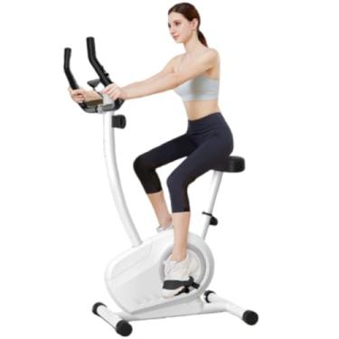 Imagem de Bicicleta Ergométrica Vertical Magnética Compacta com 8 Níveis de Resistência, Monitor LCD e Suporte para Celular – Uso Residencial e Semi Profissional