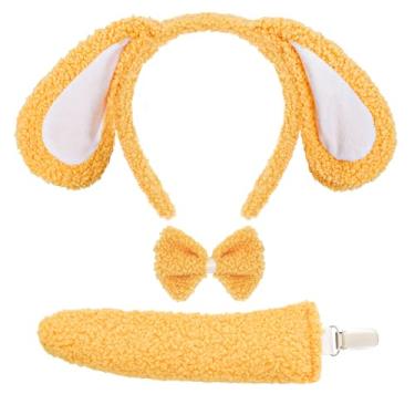 Imagem de XEPST Floppy Puppy Ears and Tail Set, Animal Puppy Costume Kids Set with Furry Dog Ears Headband and Dog Tail for Animal Costume Cosplay Birthday World Book Day Halloween Fancy Dress Party Supplies