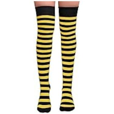 Imagem de Meia Calça 7/8 Listrada Festa a Fantasia Halloween Carnaval