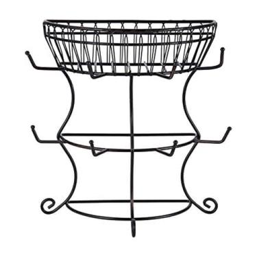 Imagem de Gourmet Basics by Mikasa Caneca de metal do campo francês com cesta de armazenamento, preto antigo, 36 cm - 5154681