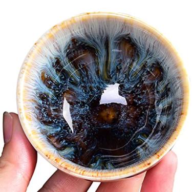 Imagem de Xícara de Chá Japonesa Conjunto de Tigela de Chá Tenmoku Escovado Jianzhan Chávena de Chá, Padrão Irregular, Material de Caulim Tigela de Chá Kung Fu, Várias Opções (Cor: Multicolorido*4, Tamanho