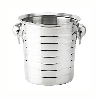 Imagem de Baldes de gelo de aço inoxidável balde de gelo portátil freezer KTV festa champanhe garrafa de bebida refrescante resistente 1 peça refrigerador de vinho