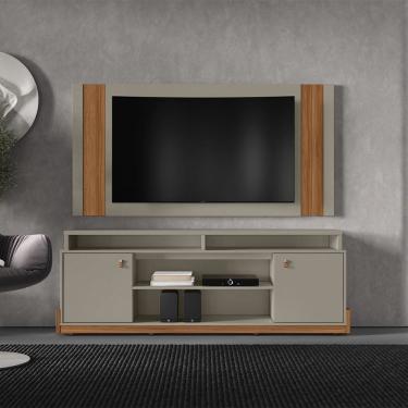 Imagem de Painel Extensivo Real e Bancada Montana 1.88 Grigio Cinamomo Caramelo Mobler