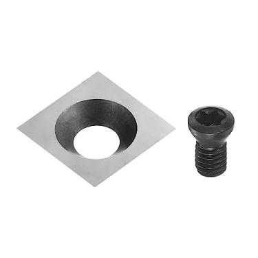 Imagem de Inserção de cortador de substituição de carboneto de tungstênio quadrado de 11 mm 11 x 11 x 2 mm-30° com um parafuso para marcenaria cabeça de plaina helicoidal espiral e ferramentas de torneamento de