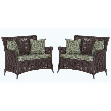 Imagem de 2 Sofás área Externa Igapó Alumínio Preta Corda Náutica E5 Marrom