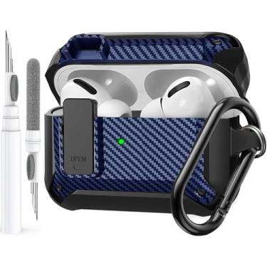 Imagem de Olytop Capa para Airpods Pro 3 com clipe de bloqueio, capa resistente para Apple Airpods Pro 3ª geração 2025 masculina e feminina, armadura à prova de choque para iPod Pro3 Gen capa rígida protetora