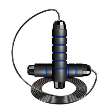 Imagem de Corda de salto ponderada para treino rápido, corda de salto de aço ajustável com alças de espuma para homens e mulheres fitness, exercícios em casa e emagrecimento