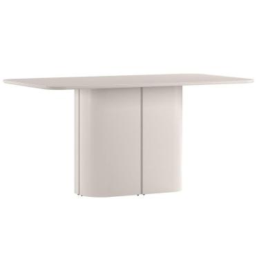 Imagem de Mesa De Jantar Para 8 Lugares 180cm Tampo Mdf Com Vidro Serena Off White - New Ceval