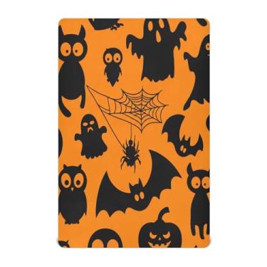 Imagem de JUZIHAI Lençol de berço Jack-o-Lanterns de Halloween para meninos e meninas, capa de colchão de bebê macio elástico respirável para berço padrão e cama infantil, 132 x 71 cm