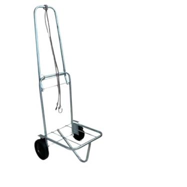 Imagem de Carrinho de Carga Dobrável Cromado até 60kg para Praia e Cooler – Plataforma com Rodas, Portátil e Resistente