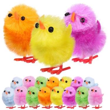 Imagem de Ipetboom Conjunto de 18 mini pintinhos coloridos de pelúcia para decorações festivas e celebrações divertidas