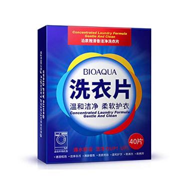 Imagem de 40 COMPRIMIDOS DE SABÃO LAVAGEM TABLETES LAVANDERIA PAPEL DETERGENTE PARA ROUPAS FÓRMULA CONCENTRADA LIMPEZA SUAVE FRAGRANTE MATERIAIS CASA FERRAMENTA