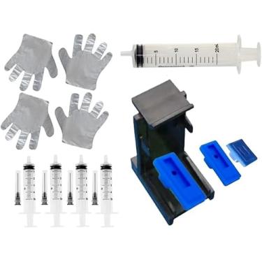 Imagem de Kit Snap Fill Completo Recarga e Desobstrução de Cartuchos Universal + 5 Seringas + 4 Agulhas + 3 Borrachas (para coloridos, pretos e uma de adaptador para cartuchos menores) + 2 Pares de Luvas (NOVO)