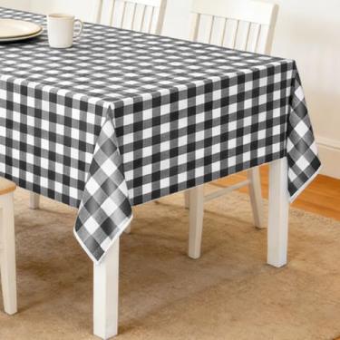 Imagem de Toalha de mesa descartável à prova d'água, toalhas de mesa de plástico de confetes de bolinhas douradas, capas de mesa descartáveis para comemorações de aniversário de aniversário, 137 x 272 cm (preto