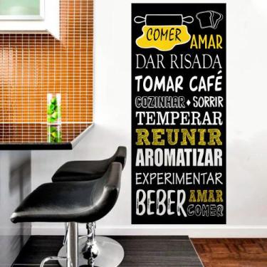 Imagem de Papel de Parede Painel Frase Comer e Amar - TACOLADO PAPEL DE PAREDE, 