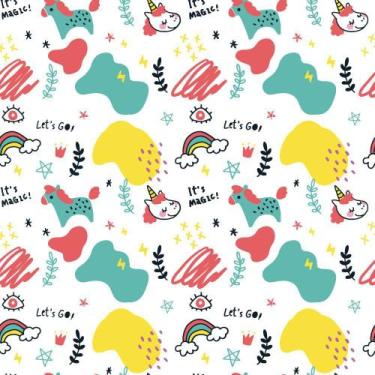 Imagem de Papel de Parede Infantil Memphis Unicórnio - TACOLADO PAPEL DE PAREDE,